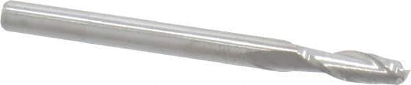 Atrax - 3mm, 9mm LOC, 3mm Shank Diam, 38mm OAL, 2 Flute, Solid Carbide Square End Mill - Single End, Uncoated, Spiral Flute, 30° Helix, Centercutting, Right Hand Cut - Eagle Tool & Supply