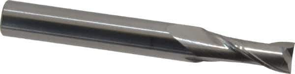 Atrax - 7mm, 19mm LOC, 8mm Shank Diam, 64mm OAL, 2 Flute, Solid Carbide Square End Mill - Single End, Uncoated, Spiral Flute, 30° Helix, Centercutting, Right Hand Cut - Eagle Tool & Supply