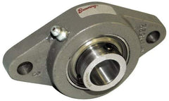 Browning - 1/2" ID, 3-7/8" OAL x 2-1/8" OAH 2-Bolt Flange - 1,444 Lb Static Cap, 2,611 Lb Dyn Cap, 3" Btw Mnt Hole Ctrs, Cast Iron - Eagle Tool & Supply