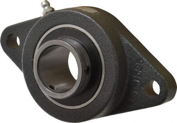 Browning - 1-1/4" ID, 5-9/16" OAL x 3-1/8" OAH 2-Bolt Flange - 2,567 Lb Static Cap, 4,381 Lb Dyn Cap, 4-19/32" Btw Mnt Hole Ctrs, Cast Iron - Eagle Tool & Supply