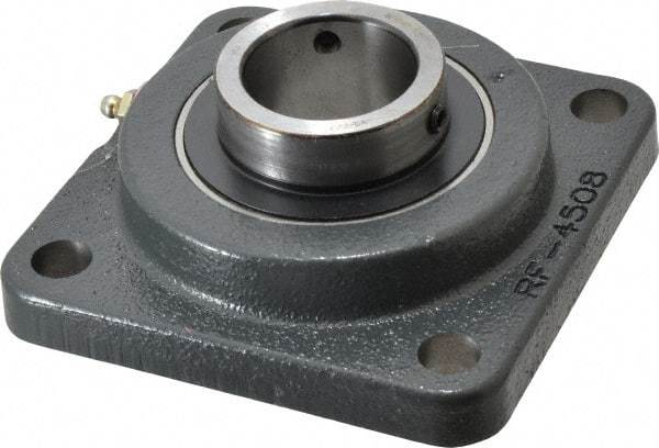 Browning - 1-11/16" ID, 5-3/8" OAL x 5-3/8" OAH 4-Bolt Flange - 5,139 Lb Static Cap, 7,901 Lb Dyn Cap, 4-1/8" Btw Mnt Hole Ctrs, Cast Iron - Eagle Tool & Supply