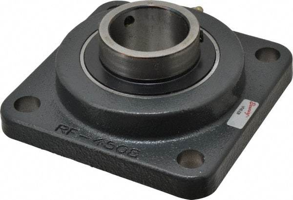 Browning - 1-3/4" ID, 5-3/8" OAL x 5-3/8" OAH 4-Bolt Flange - 5,139 Lb Static Cap, 7,901 Lb Dyn Cap, 4-1/8" Btw Mnt Hole Ctrs, Cast Iron - Eagle Tool & Supply