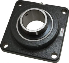 Browning - 2-7/16" ID, 6-7/8" OAL x 6-7/8" OAH 4-Bolt Flange - 8,150 Lb Static Cap, 11,789 Lb Dyn Cap, 5-5/8" Btw Mnt Hole Ctrs, Cast Iron - Eagle Tool & Supply
