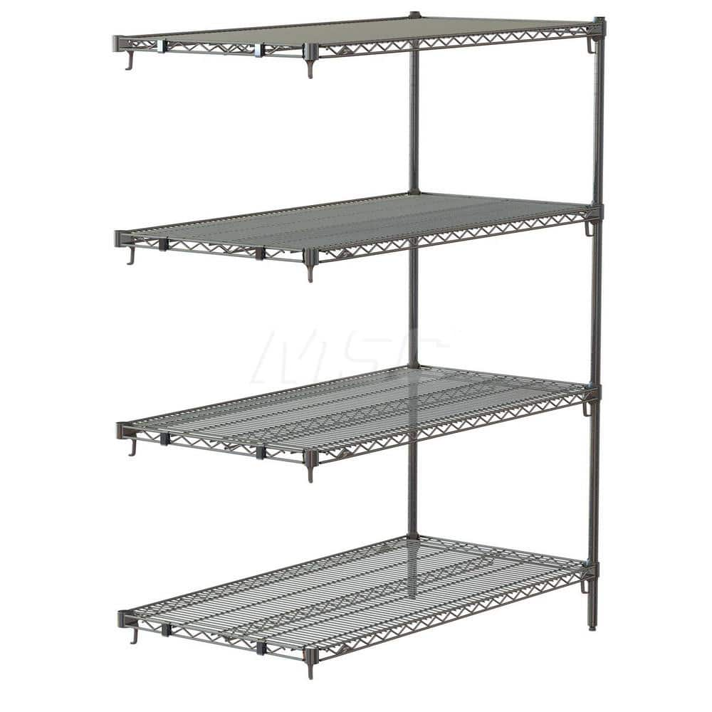 Add-On Unit Wire Shelving: 4 Shelves 24″ Wide, 48″ Deep, 63″ High