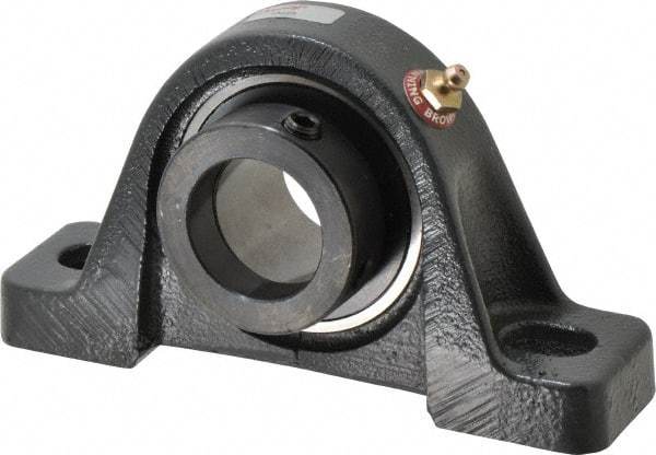 Browning - 1-7/16" ID, 6-3/4" OAL x 3-11/16" OAH Pillow Block - 3,493 Lb Static Cap, 5,782 Lb Dyn Cap, 5" Btw Mnt Hole Ctrs, 1-7/8" Base-to-Ctr Ht, Cast Iron - Eagle Tool & Supply