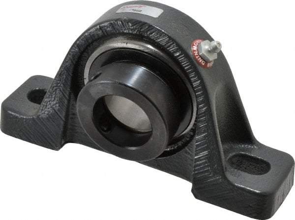 Browning - 1-3/8" ID, 6-3/4" OAL x 3-11/16" OAH Pillow Block - 3,493 Lb Static Cap, 5,782 Lb Dyn Cap, 5" Btw Mnt Hole Ctrs, 1-7/8" Base-to-Ctr Ht, Cast Iron - Eagle Tool & Supply