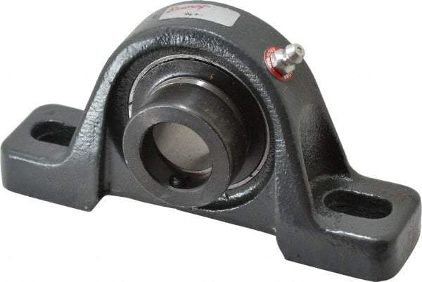 Browning - 15/16" ID, 5-1/2" OAL x 2-13/16" OAH Pillow Block - 1,651 Lb Static Cap, 2,801 Lb Dyn Cap, 4-1/8" Btw Mnt Hole Ctrs, 1-7/16" Base-to-Ctr Ht, Cast Iron - Eagle Tool & Supply