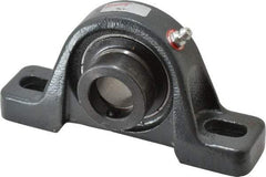 Browning - 15/16" ID, 5-1/2" OAL x 2-13/16" OAH Pillow Block - 1,651 Lb Static Cap, 2,801 Lb Dyn Cap, 4-1/8" Btw Mnt Hole Ctrs, 1-7/16" Base-to-Ctr Ht, Cast Iron - Eagle Tool & Supply