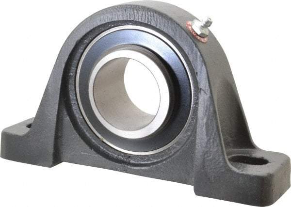 Browning - 1-3/4" ID, 7-3/8" OAL x 4-1/4" OAH Pillow Block - 5,139 Lb Static Cap, 7,901 Lb Dyn Cap, 5-21/32" Btw Mnt Hole Ctrs, 2-1/8" Base-to-Ctr Ht, Cast Iron - Eagle Tool & Supply