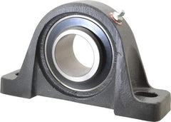 Browning - 1-3/4" ID, 7-3/8" OAL x 4-1/4" OAH Pillow Block - 5,139 Lb Static Cap, 7,901 Lb Dyn Cap, 5-21/32" Btw Mnt Hole Ctrs, 2-1/8" Base-to-Ctr Ht, Cast Iron - Eagle Tool & Supply