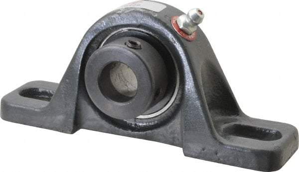 Browning - 5/8" ID, 4-7/8" OAL x 2-3/32" OAH Pillow Block - 1,444 Lb Static Cap, 2,611 Lb Dyn Cap, 3-5/8" Btw Mnt Hole Ctrs, 1-1/16" Base-to-Ctr Ht, Cast Iron - Eagle Tool & Supply