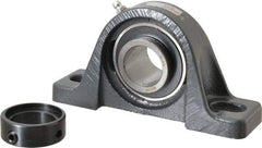 Browning - 1-3/16" ID, 6-3/16" OAL x 3-5/32" OAH Pillow Block - 2,567 Lb Static Cap, 4,381 Lb Dyn Cap, 4-5/8" Btw Mnt Hole Ctrs, 1-9/16" Base-to-Ctr Ht, Cast Iron - Eagle Tool & Supply