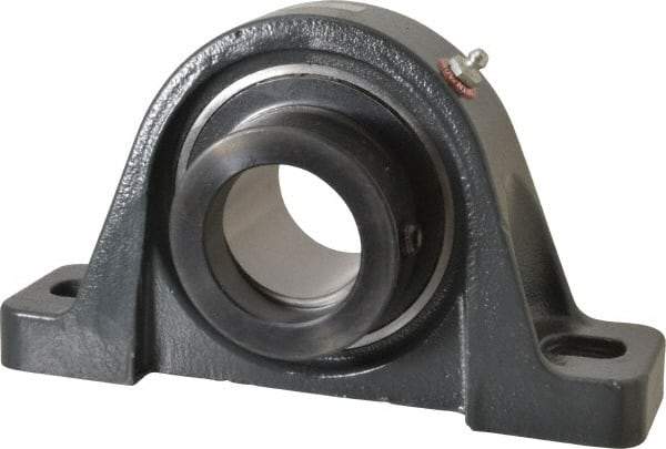Browning - 2" ID, 8-13/16" OAL x 4-29/32" OAH Pillow Block - 6,601 Lb Static Cap, 9,752 Lb Dyn Cap, 6-15/16" Btw Mnt Hole Ctrs, 2-7/16" Base-to-Ctr Ht, Cast Iron - Eagle Tool & Supply