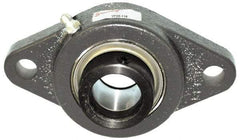 Browning - 1-3/16" ID, 5-9/16" OAL x 3-1/8" OAH 2-Bolt Flange - 2,567 Lb Static Cap, 4,381 Lb Dyn Cap, 4-19/32" Btw Mnt Hole Ctrs, Cast Iron - Eagle Tool & Supply
