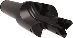 Allied Machine and Engineering - ISO 11926-1, MS 16142, SAE J1926-1 Standard, 7/16-20" Thread, 4 Tube Dash Number, 12° Porting Angle, 0.386" Pilot Diam, 5/8" Shank Diam, Indexable Spade Blade Insert Porting Tool - 2 Porting Inserts, 3.652" Overall Length - Eagle Tool & Supply