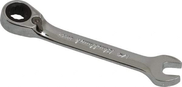 Blackhawk by Proto - 1/4" 12 Point Combination Wrench - 15° Head Angle, 3-3/32" OAL, Steel, Chrome Finish - Eagle Tool & Supply