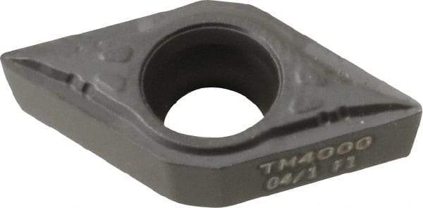 Seco - DCMT32.51 F1 Grade TM4000 Carbide Turning Insert - TiCN/Al2O3 Finish, 55° Diamond, 3/8" Inscr Circle, 5/32" Thick, 1/64" Corner Radius - Eagle Tool & Supply