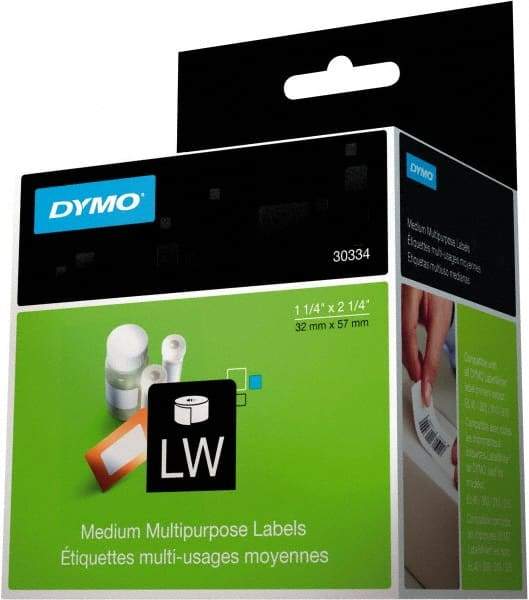 Dymo - 2-1/4" Long, White Label Printer Cartridge - For DYMO LabelWriter Printers - Eagle Tool & Supply