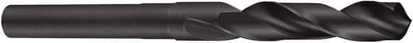 DORMER - 18mm Drill, 118° Point, High Speed Steel Silver Deming & Reduced Shank Drill Bit - Bright Finish, 157mm OAL, Straight Shank, 84mm Flute Length, Right Hand Cut, Spiral Flute, Regular Spiral - Eagle Tool & Supply