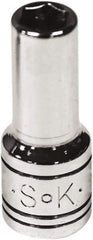 SK - 1/4" Drive, Deep Hand Socket - 6 Points, Steel, Chrome Finish - Eagle Tool & Supply