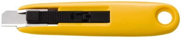 Olfa - Retractable Utility Knife - 1-15/16" Blade, Yellow & Silver Plastic Handle, 1 Blade Included - Eagle Tool & Supply