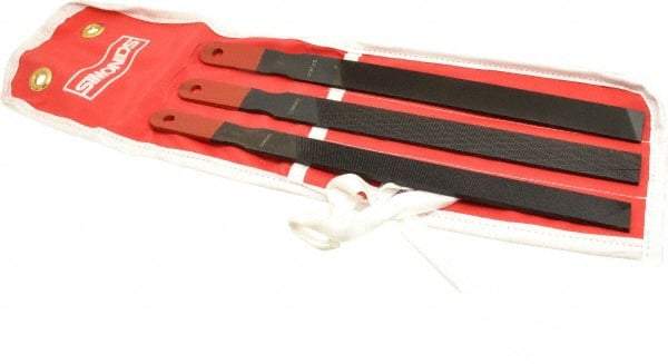 Simonds File - 3 Piece American Pattern File Set - 8", 10" Long, Bastard Coarseness, Paddle Handle, Set Includes Mill - Eagle Tool & Supply