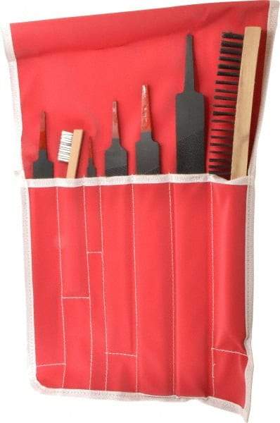 Simonds File - 7 Piece American Pattern File Set - 8", 10", 12", 14" Long, Bastard/Smooth Coarseness, Set Includes Half Round, Mill - Eagle Tool & Supply