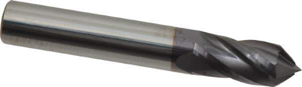 Value Collection - 3/8" Diam, 7/8" LOC, 4 Flute, 90° Point Angle, Solid Carbide Drill Mill - AlTiN Finish, 2-1/2" OAL, 3/8" Shank Diam - Eagle Tool & Supply