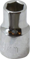 Paramount - 3/8" Drive, Standard Hand Socket - 6 Points, 1-3/16" OAL, Steel, Chrome Finish - Eagle Tool & Supply