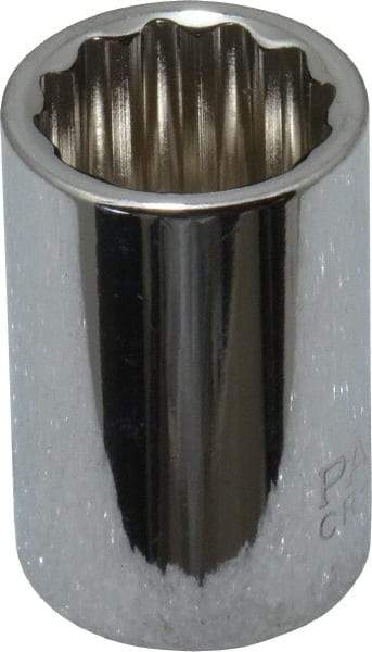 Paramount - 3/8" Drive, Standard Hand Socket - 12 Points, 1-3/16" OAL, Steel, Chrome Finish - Eagle Tool & Supply