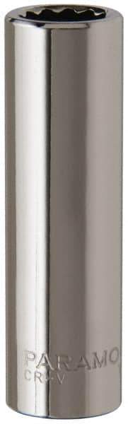 Paramount - 3/8", 1/4" Drive, Deep Hand Socket - 12 Points, 1-15/16" OAL, Steel, Chrome Finish - Eagle Tool & Supply