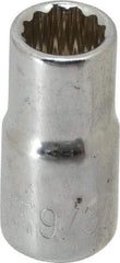 Paramount - 9/32", 1/4" Drive, Standard Hand Socket - 12 Points, 15/16" OAL, Steel, Chrome Finish - Eagle Tool & Supply