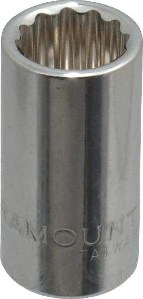 Paramount - 11/32", 1/4" Drive, Standard Hand Socket - 12 Points, 15/16" OAL, Steel, Chrome Finish - Eagle Tool & Supply