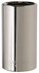 Paramount - 1-1/4", 1/2" Drive, Deep Hand Socket - 6 Points, 3-1/4" OAL, Steel, Chrome Finish - Eagle Tool & Supply