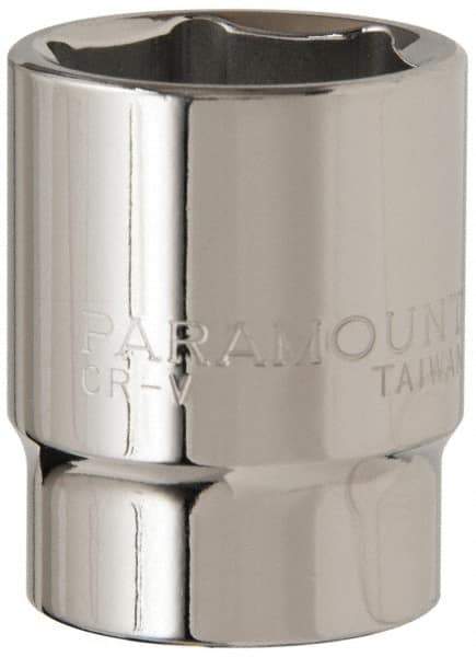 Paramount - 1/2" Drive, Standard Hand Socket - 6 Points, 1-1/2" OAL, Steel, Chrome Finish - Eagle Tool & Supply