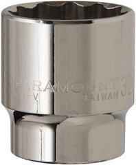 Paramount - 1/2" Drive, Standard Hand Socket - 12 Points, 1-1/2" OAL, Steel, Chrome Finish - Eagle Tool & Supply