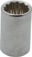 Paramount - 7/16", 1/4" Drive, Standard Hand Socket - 12 Points, 15/16" OAL, Steel, Chrome Finish - Eagle Tool & Supply