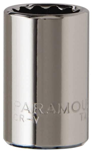 Paramount - 1/4" Drive, Standard Hand Socket - 12 Points, 15/16" OAL, Steel, Chrome Finish - Eagle Tool & Supply