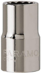 Paramount - 1/2" Drive, Standard Hand Socket - 12 Points, 1-1/2" OAL, Steel, Chrome Finish - Eagle Tool & Supply