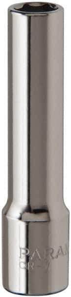 Paramount - 1/4", 1/4" Drive, Deep Hand Socket - 6 Points, 1-15/16" OAL, Steel, Chrome Finish - Eagle Tool & Supply