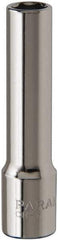 Paramount - 1/4", 1/4" Drive, Deep Hand Socket - 6 Points, 1-15/16" OAL, Steel, Chrome Finish - Eagle Tool & Supply