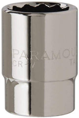 Paramount - 1/2" Drive, Standard Hand Socket - 12 Points, 1-1/2" OAL, Steel, Chrome Finish - Eagle Tool & Supply