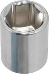 Paramount - 9/16", 1/4" Drive, Standard Hand Socket - 6 Points, 15/16" OAL, Steel, Chrome Finish - Eagle Tool & Supply