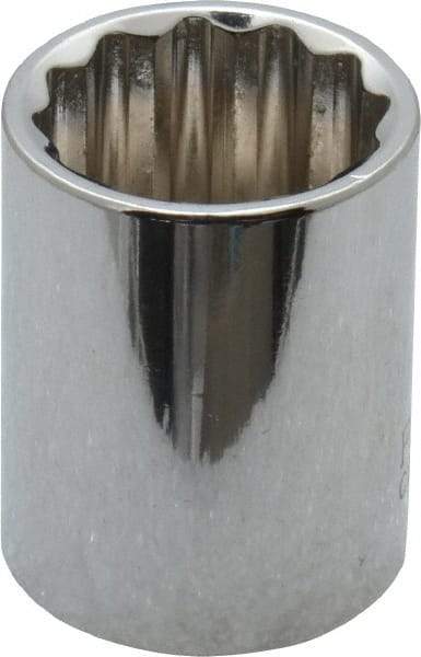 Paramount - 11/16", 3/8" Drive, Standard Hand Socket - 12 Points, 1-3/16" OAL, Steel, Chrome Finish - Eagle Tool & Supply