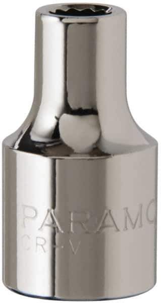 Paramount - 3/8" Drive, Standard Hand Socket - 12 Points, 1-15/16" OAL, Steel, Chrome Finish - Eagle Tool & Supply