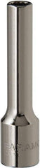 Paramount - 3/16", 1/4" Drive, Deep Hand Socket - 12 Points, 1-15/16" OAL, Steel, Chrome Finish - Eagle Tool & Supply