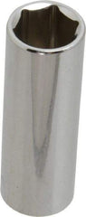 Paramount - 1/4" Drive, Deep Hand Socket - 6 Points, 1-15/16" OAL, Steel, Chrome Finish - Eagle Tool & Supply