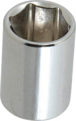 Paramount - 1/4" Drive, Standard Hand Socket - 6 Points, 15/16" OAL, Steel, Chrome Finish - Eagle Tool & Supply