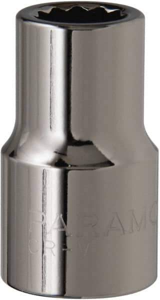 Paramount - 7/16", 1/2" Drive, Standard Hand Socket - 12 Points, 1-1/2" OAL, Steel, Chrome Finish - Eagle Tool & Supply