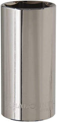 Paramount - 1-1/8", 1/2" Drive, Deep Hand Socket - 6 Points, 3-3/32" OAL, Steel, Chrome Finish - Eagle Tool & Supply